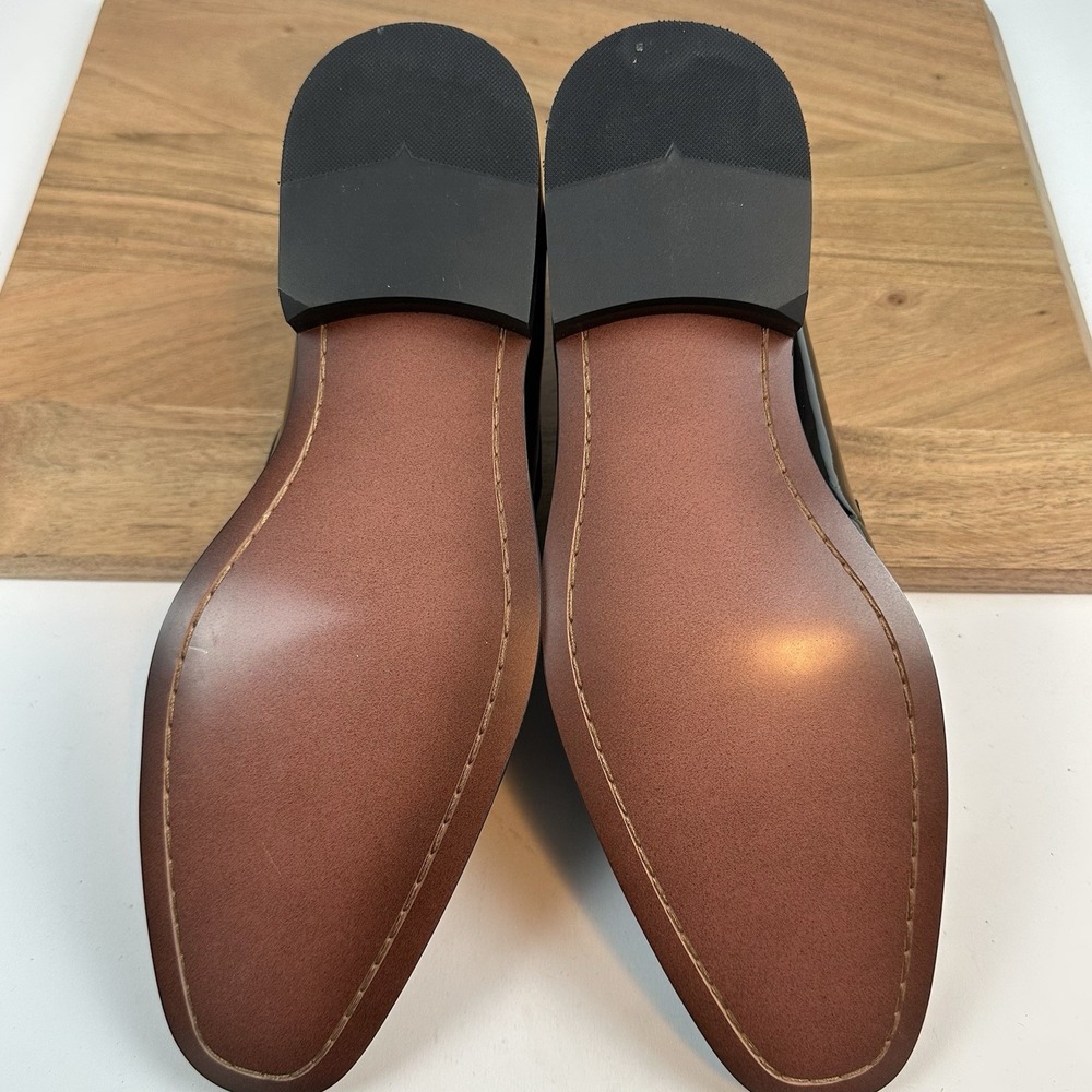 New Mens Joseph Abboud‎ Soiree Formal Slip On Black Shoes Dress Shoes Size 10 D - Picture 7 of 8
